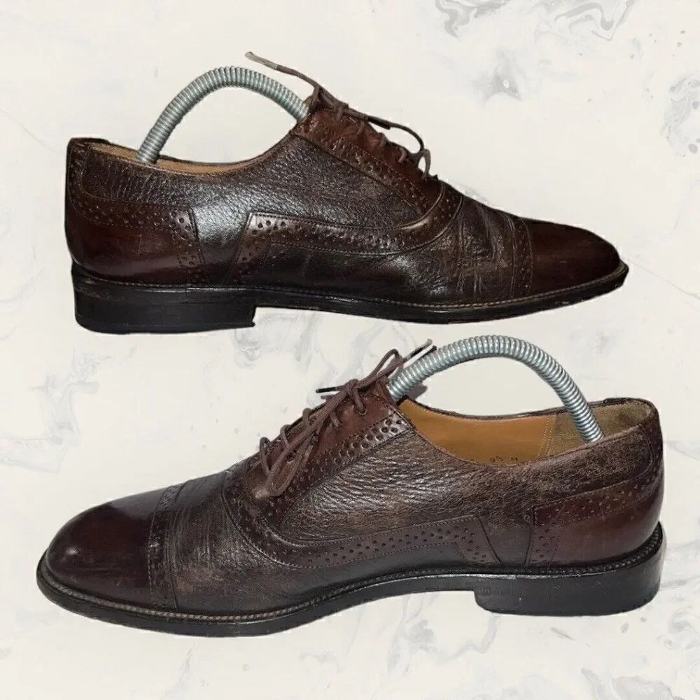 Mezlan Marquee Brown Wintip Captoe Leather Dress Shoes Oxfords Men’s Size 9.5